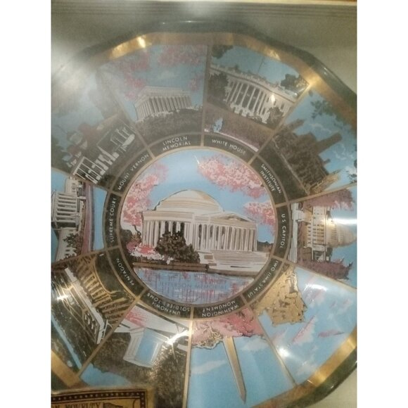 Houze Art Washington Novelty Jefferson Memorial Decorative Plate 7" - Picture 2 of 4